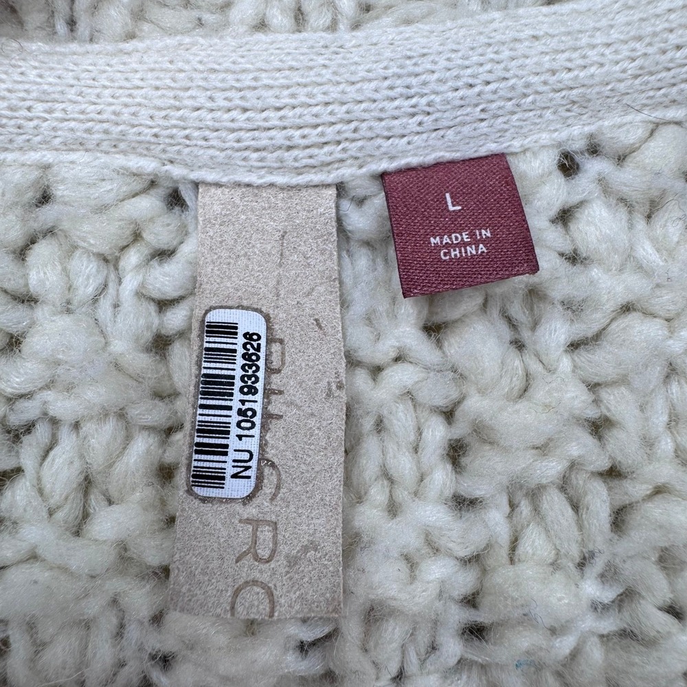 Pilcro Oatmeal Cable-Knit Button Cardigan - Picture 2 of 9